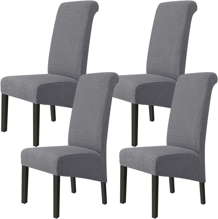 Jaotto Stuhlhussen 4er Set Stretch, XL Stuhlhussen Abwaschbar Waschbarer Elastische, Stretch Stuhlsc