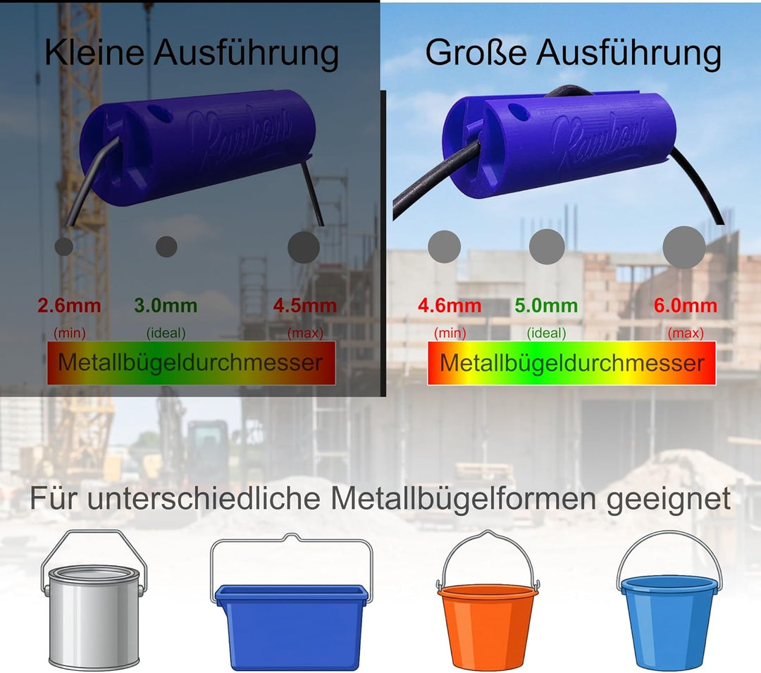 Nie wieder schmerzende Hände beim Eimertragen - Tragehilfe für Eimer mit Metallbügel – ergonomischer