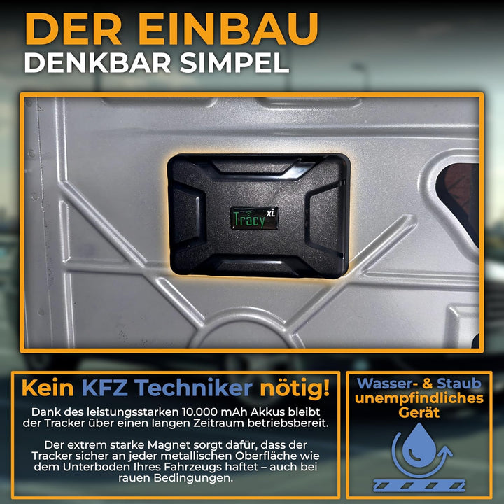 Tracy-XL SOFORTSTARTPAKET: Langzeit GPS Tracker 10000 mA, mit starkem Magneten, STARTPAKET komplett