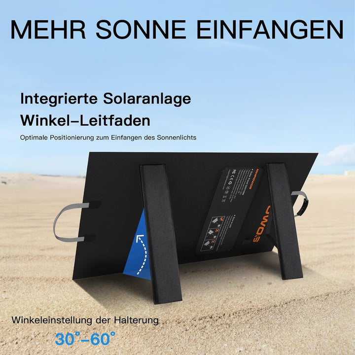 Tragbares Solarpanel 110W Solarladegerät, faltbares Solarpanel IP67 wasserdichtes Kit mit 20V Ausgan