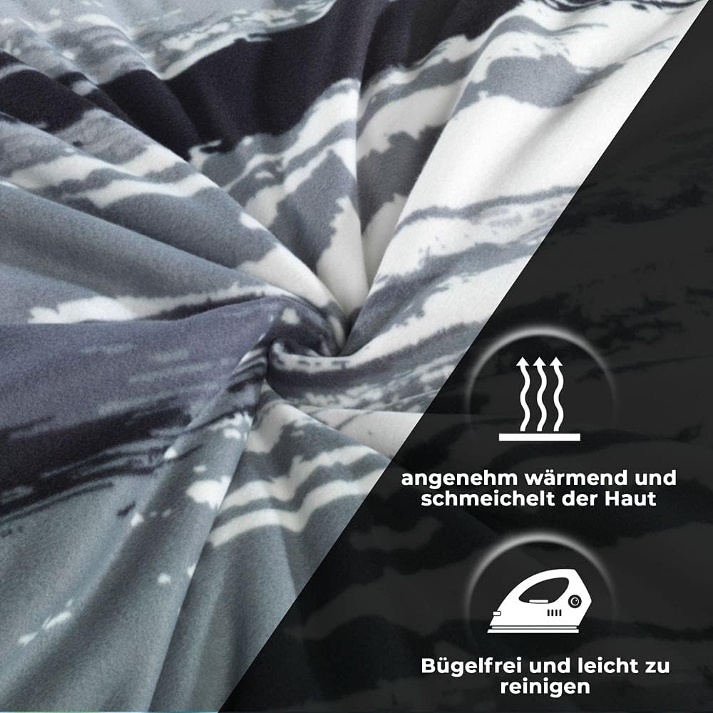 DreamHome Warme Winter Microfaser Thermo Fleece Bettwäsche 135x200 155x220 200x200 Moderne, Grösse:2