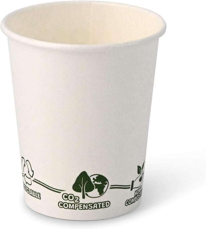 BIOZOYG Recycelbare Pappbecher Kaffee weiss mit EcoUp© Icon I 250 Coffee To go Einwegbecher biologis