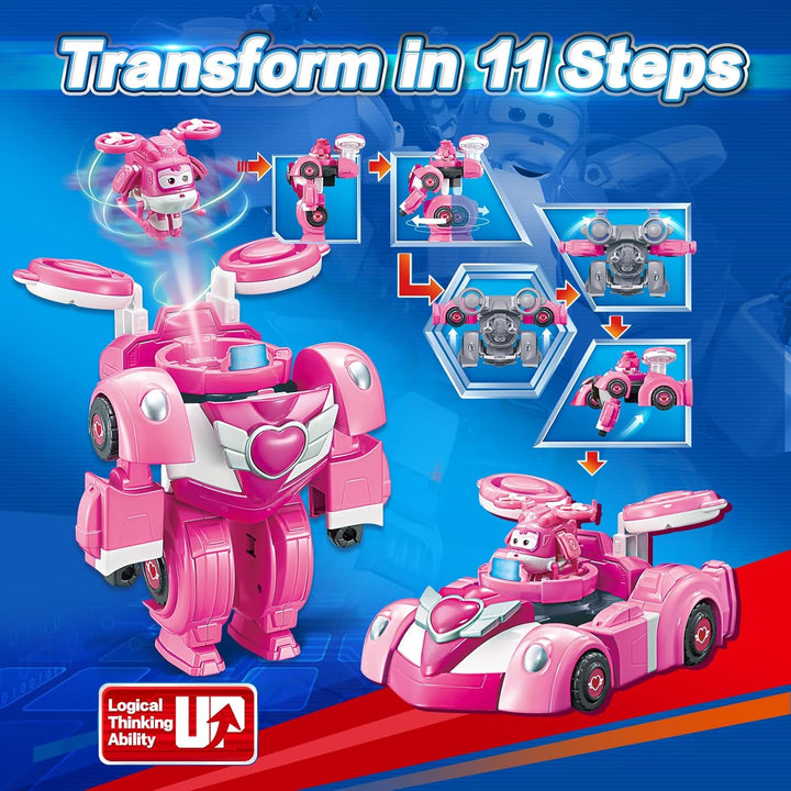Super Wings Super Robot Suit Dizzy, ca. 18 cm grosse verwandelbare Spiel-Figur, 2-in-1 Roboter Anzug