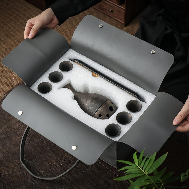 TEANAGOO Japanisches Traditionell, Sake Karaffe (170 ml) mit 6 Sake Becher (25 m) für heisse oder ka