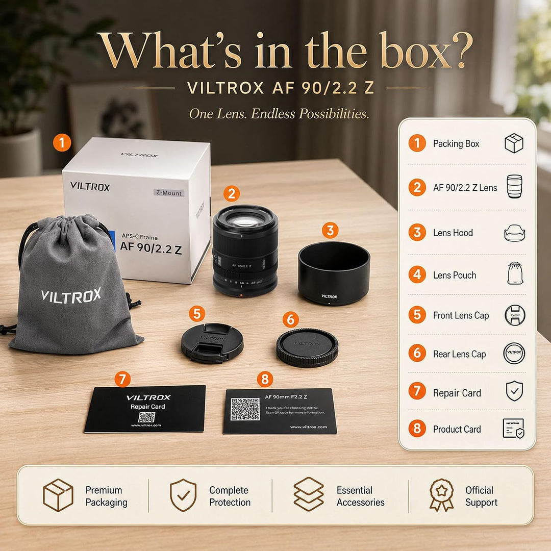 VILTROX 90mm F2.2 EVO Z Mount Kamera Objektiv kompatibel mit Nikon Z Camera Lenses APS-C mit Grosser