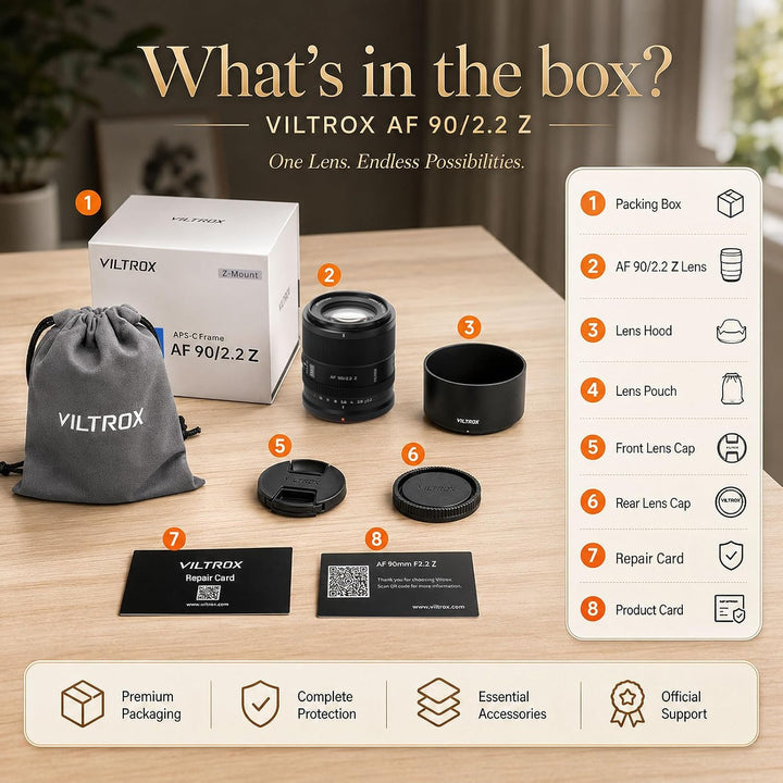 VILTROX 90mm F2.2 EVO Z Mount Kamera Objektiv kompatibel mit Nikon Z Camera Lenses APS-C mit Grosser