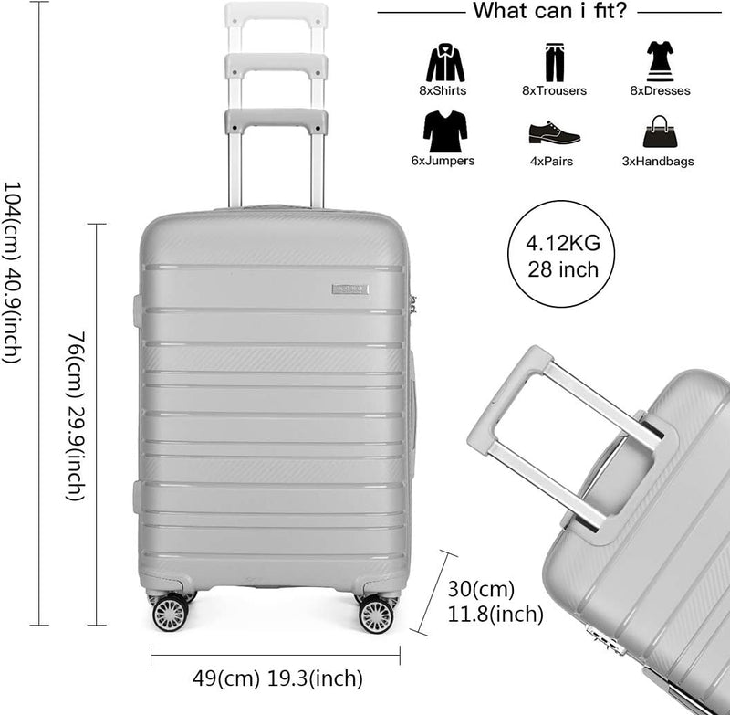 KONO Gepäcksets Koffer Trolleys Set 3 Teilig Kofferset Polypropylen Hartschalenkoffer Reisekoffer mi