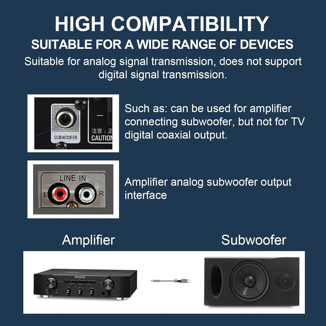 Impeto Subwoofer Kabel Y Cinch 2 auf 1 Cinch Kabel 2m 2M IMP-2003B, 2M IMP-2003B