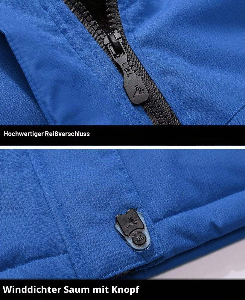 MAGCOMSEN Herren Winter Skijacke Fleece Gefüttert Jacke Outdoor Verdickt Softshelljacke Wasserdicht