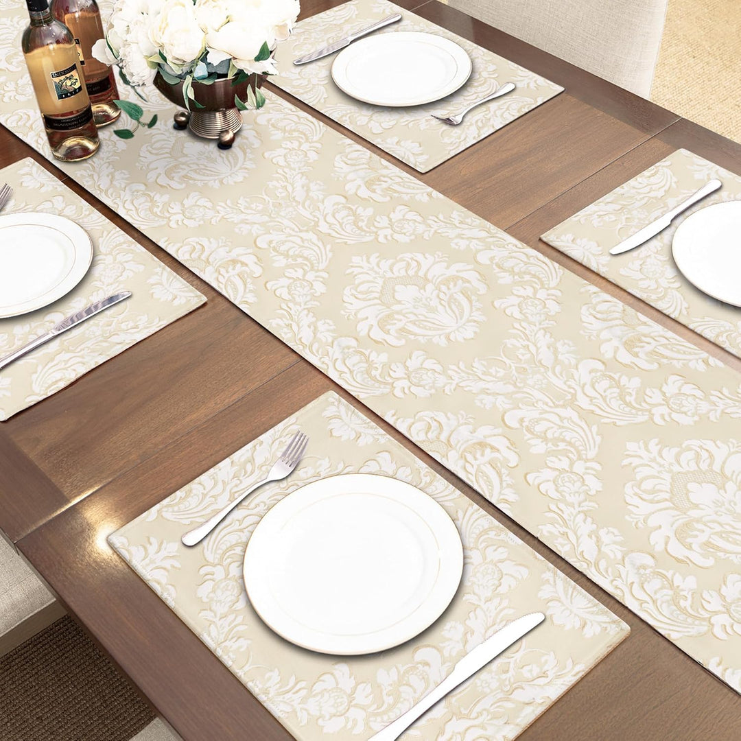 TOPLUXE Platzsets 4er Sets Florales Tischset Abwaschbar 30x45cm Platz-Matten für Esstisch Urlaub Par