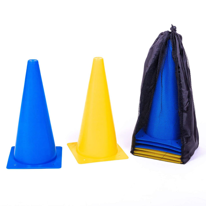 8LevelUp Pylonen 8er Set - 30 cm Hütchen (4 gelbe und 4 Blaue Kegel - flexibel, sicher und robust) m