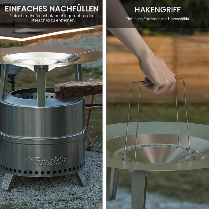 TURBRO Fireside Pluto Wärmeabweiser für 19/19,5 Zoll Feuerstelle und R19 Feuerstelle, leitet Wärme n