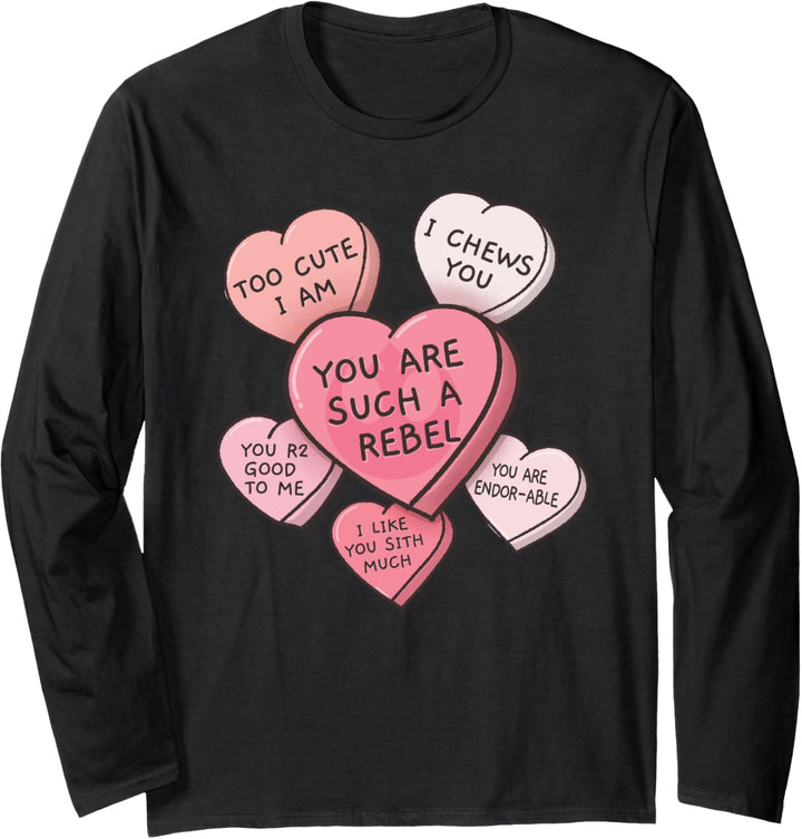 Star Wars Valentine's Day Candy Hearts Langarmshirt