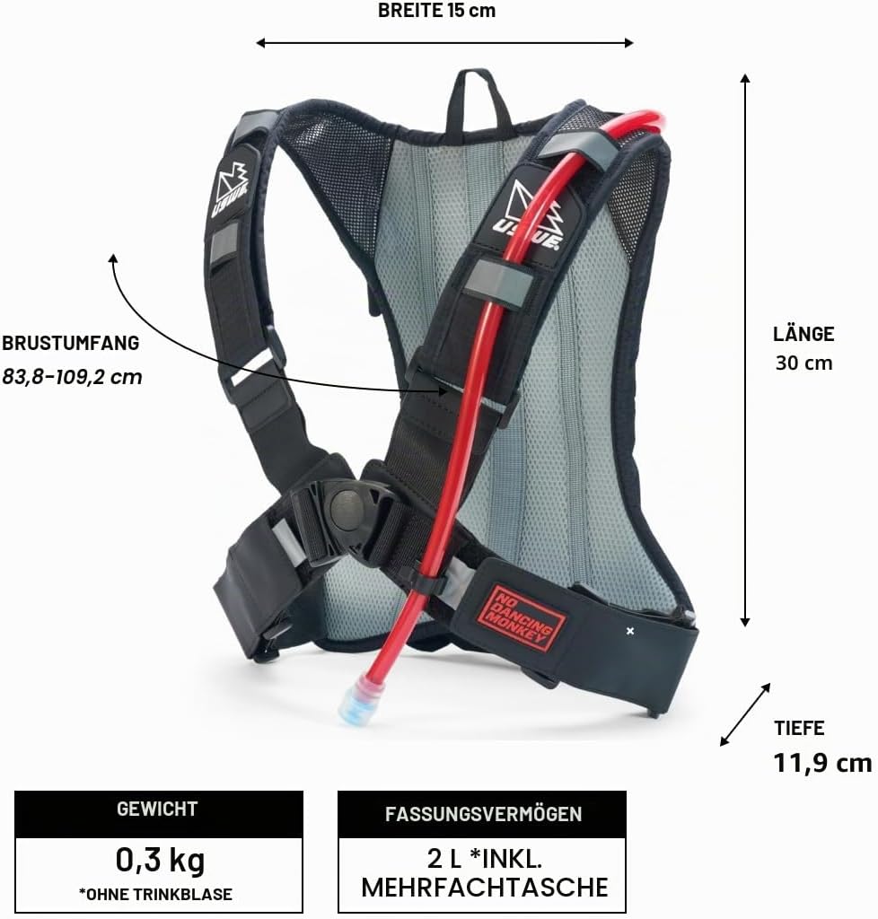 USWE Unisex – Erwachsene Outlander Trinkrucksack Unisize Schwarz, Unisize Schwarz