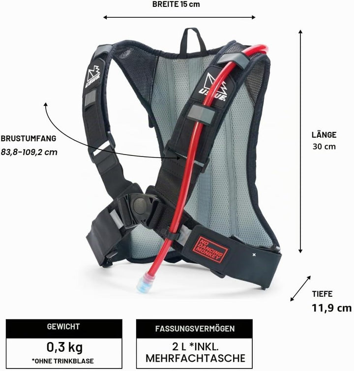 USWE Unisex – Erwachsene Outlander Trinkrucksack Unisize Schwarz, Unisize Schwarz