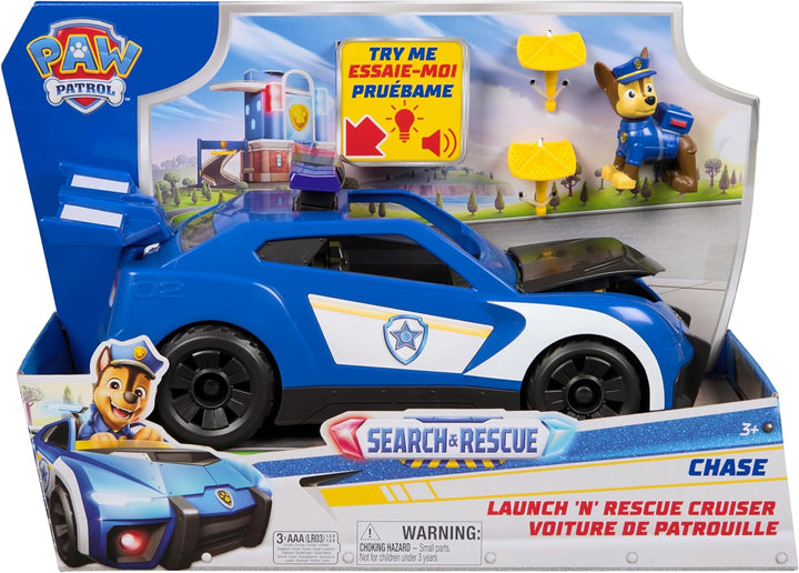 PAW PATROL - Search & Rescue: Launch N Rescue Cruiser, Extragrosses Fahrzeug mit Chase Figur, ca. 28