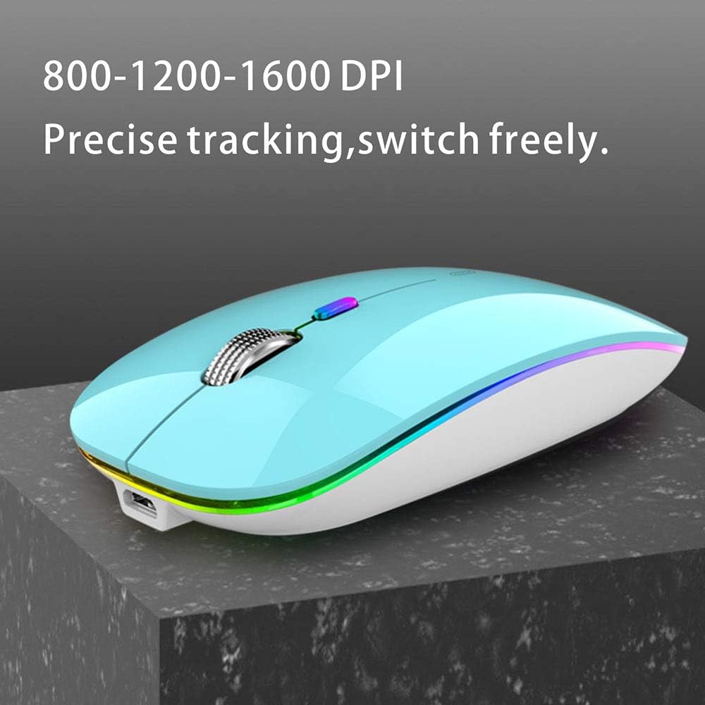 Uiosmuph Bluetooth Maus Kabellose, LED Funkmaus wiederaufladbar Leise Wireless Mouse 2.4GHz Kabellos