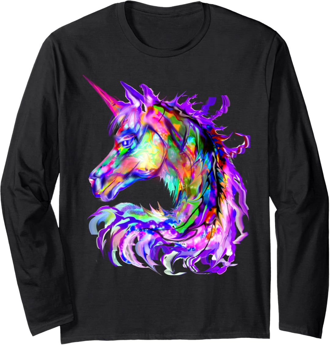 Bunte Regenbogen süsse Einhorn Langarmshirt