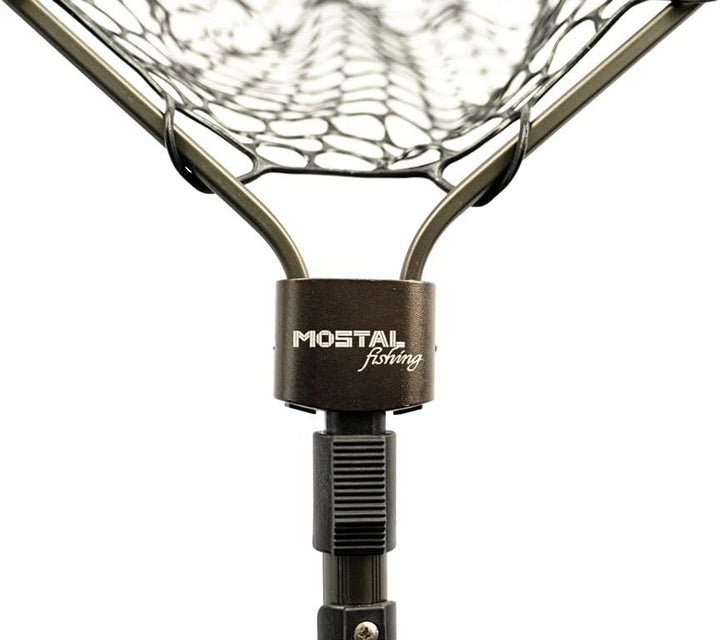 Mostal Forellenkescher 1,40m / 60 x 46cm Gumminetz Teleskopierbar Kescher