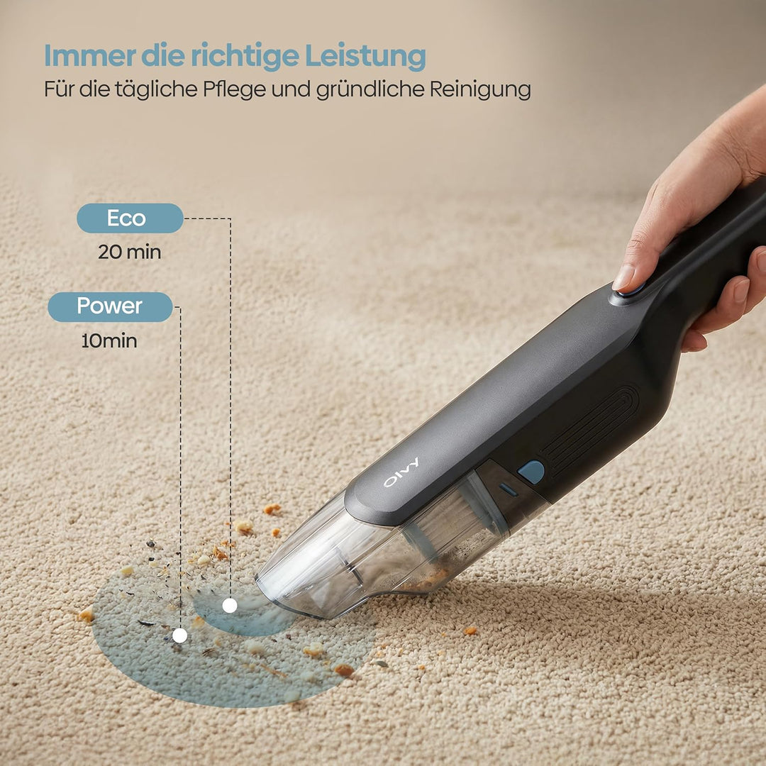 Olvy Leistungsstarker, kabelloser Handstaubsauger mit 2 Geschwindigkeitsstufen für Tierhaare, Mini-S