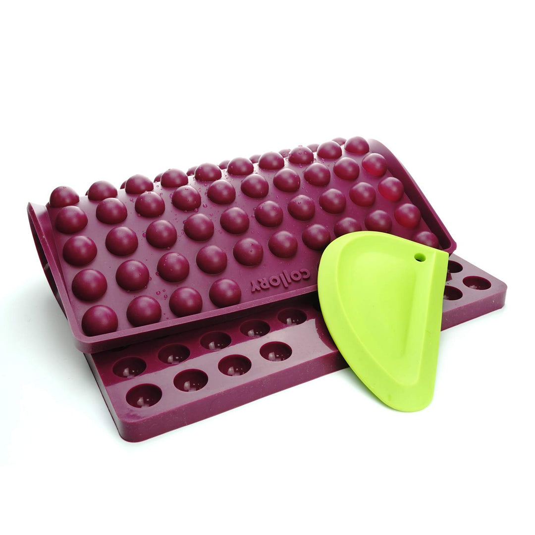 Collory Grosse Halbkugel (2cm) Silikon Backmatte und Teigschaber Set, DIY Hundekekse, Pralinen und B