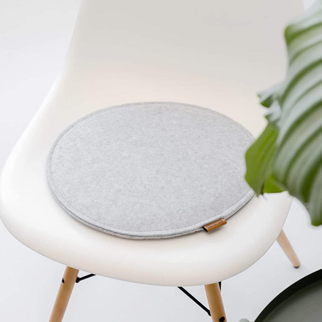 Miqio Design Filz Sitzkissen XL Rund mit Antirutschnoppen | 40cm | 2er-Set | Indoor und Outdoor | Na