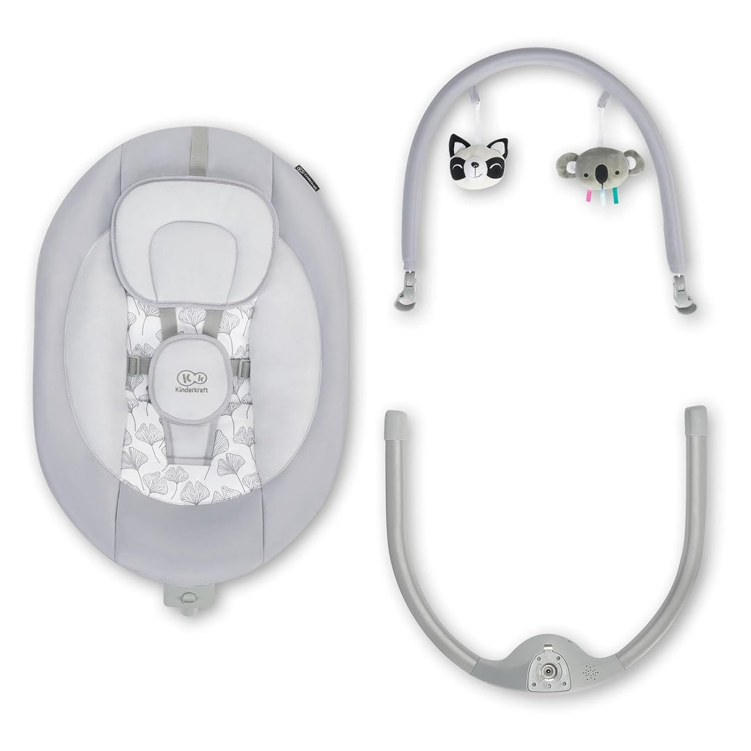 Kinderkraft Elektrische Babywippe 2 in 1 LULI, Babyschaukel, Babyliege, mit Spielbogen, 12 Melodien