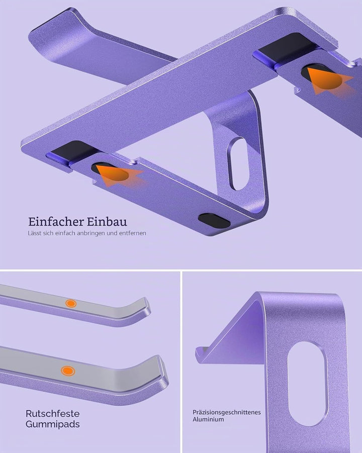 Nulaxy ergonomischer Laptop-Ständer aus Aluminium, abnehmbare Erhöhung für Laptops mit Einer Grösse