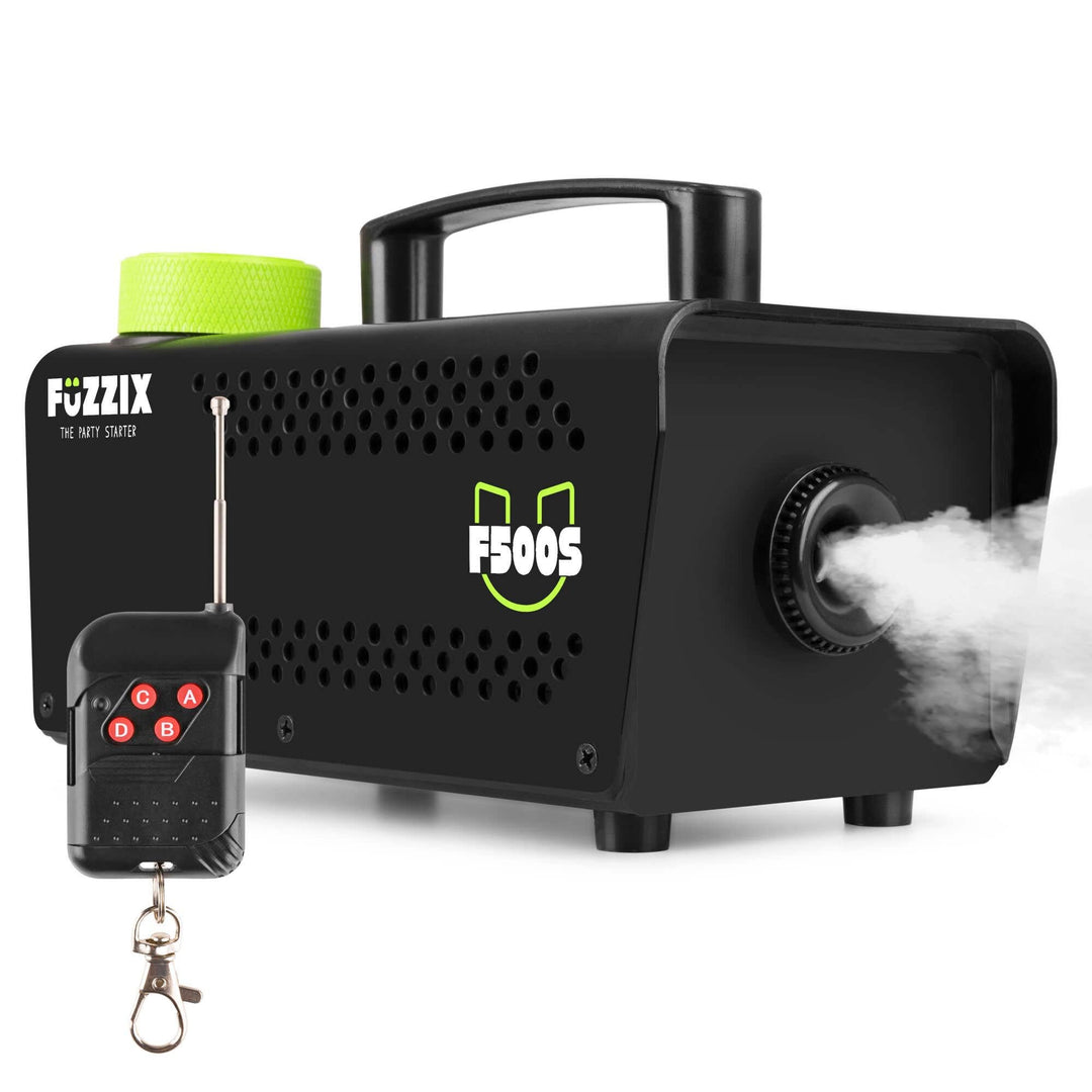 Fuzzix F500S Nebelmaschine Mini mit Funk-Fernbedienung, Nebelmaschine Halloween, 500 Watt Rauchmasch