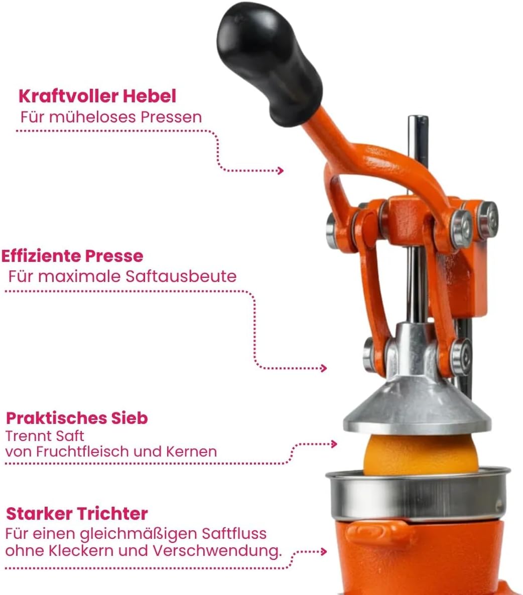 Cookinglife Zitruspresse - Gusseisen - Hebelmodell - Schwarz