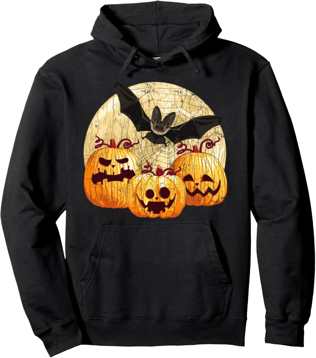 Niedlicher Kürbis Halloween Lustige Hexen Geistermonster Grafik Pullover Hoodie