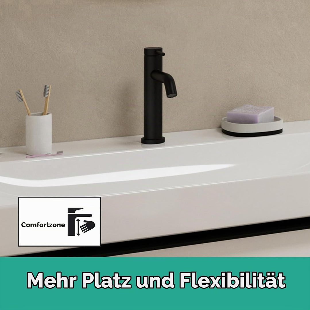 hansgrohe Tecturis S - Waschtischarmatur ohne Ablauf, Wasserhahn Bad mit Auslauf Höhe 110mm, Mischba