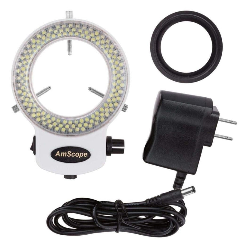 AmScope LED-144W-ZK Weiss Einstellbarer 144 LED Ring Light Illuminator für Stereomikroskop und Kamer