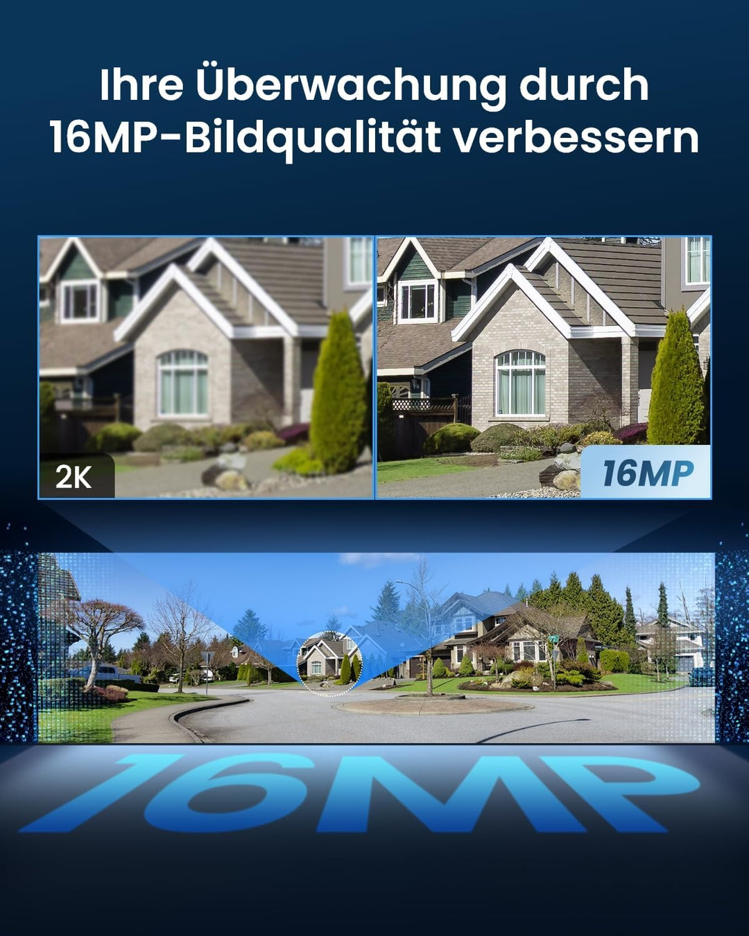 Reolink Duo 3 WiFi, 16MP Wi-Fi 6 Überwachungskamera Aussen WLAN mit 180° Panoramablick, Bewegungsspu