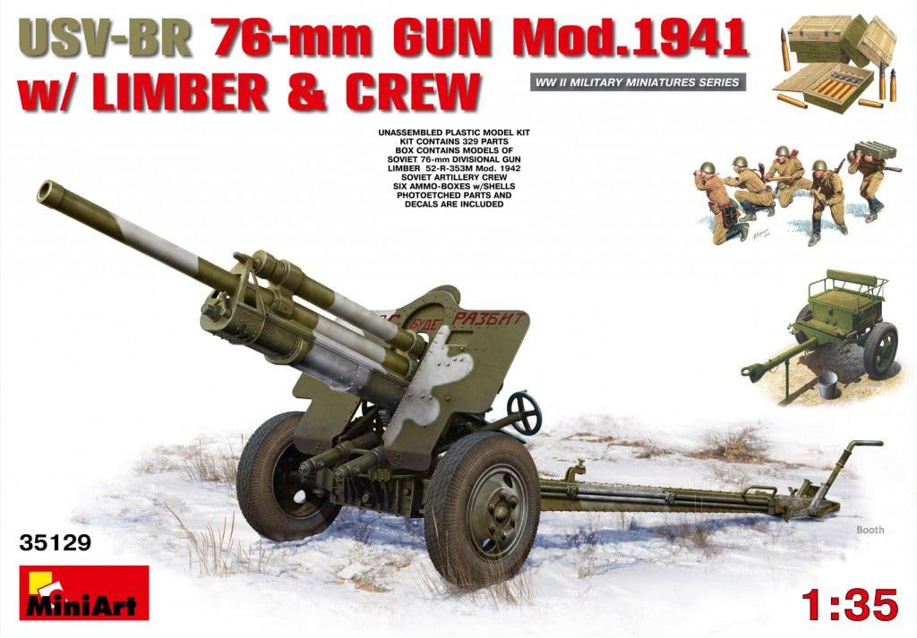 Mini Art 35129 1:35 USV-BR 76mm Gesch. m.Anh. 1941 (5) - originalgetreue Nachbildung, Modellbau, Pla