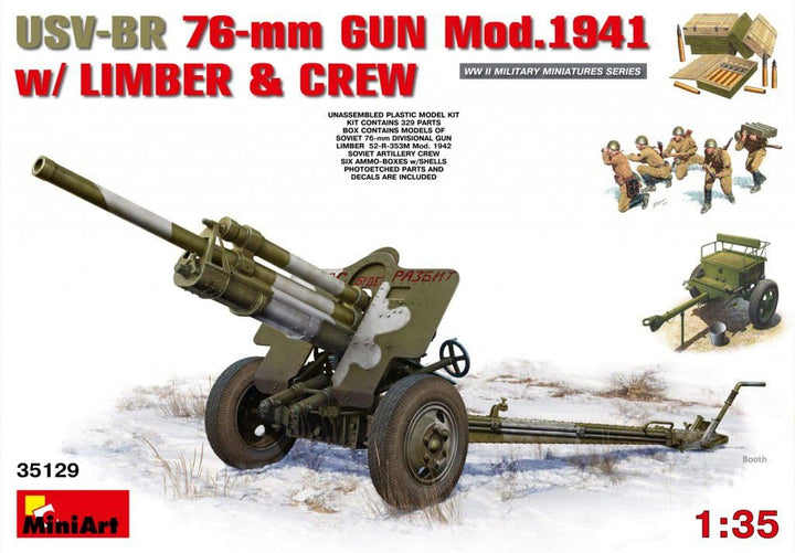 Mini Art 35129 1:35 USV-BR 76mm Gesch. m.Anh. 1941 (5) - originalgetreue Nachbildung, Modellbau, Pla