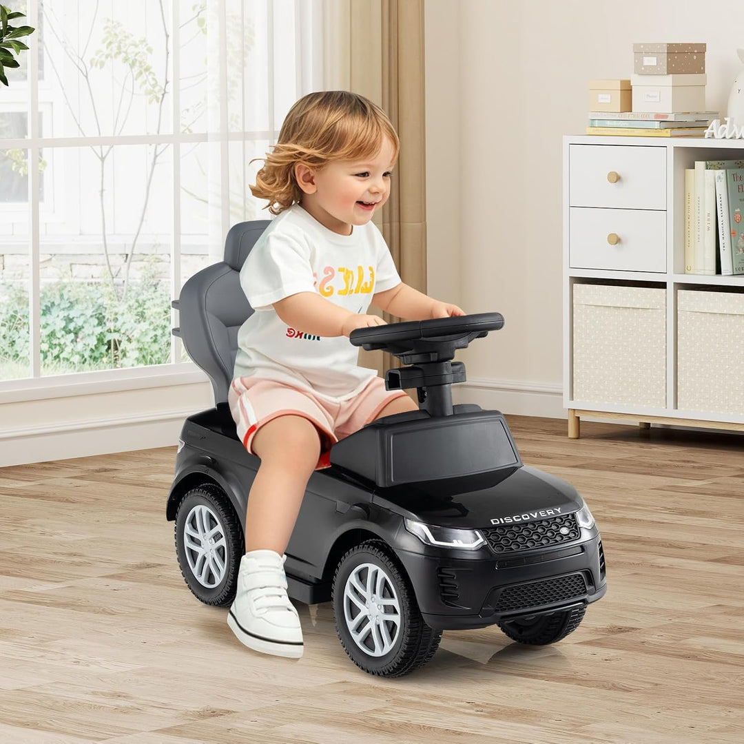 DREAMADE 3 in 1 Kinder Rutschauto, Schiebeauto mit abnehmbare Schiebestange, Kinderfahrzeug mit einz