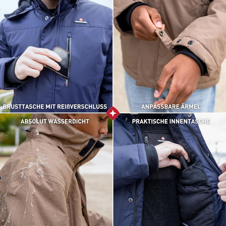 Höhenhorn Starsgard Herren Winter Jacke Wasserdicht Atmungsaktive Funktionsjacke, Grau