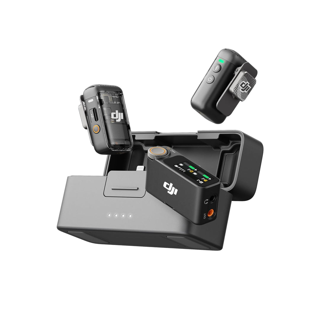 DJI Mic 2, lavalier mikrofon wireless, Rauschunterdrückung, 48kHz Interne 32-Bit-Float-Aufnahme, 250