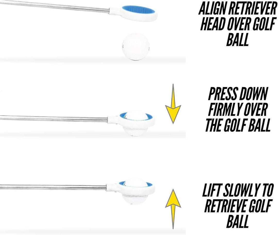 IGOTCHA JAWZ Compact Golf Ball Retriever Gelb, 14 Fuss Länge (max. 18 Fuss Reichweite)
