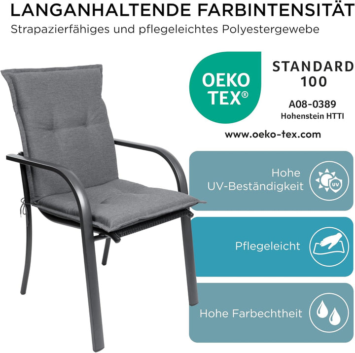 gardisun Gartenstuhlauflagen Niedriglehner I Extra Dicke Sitzauflagen I Made in Europe I Stuhlauflag