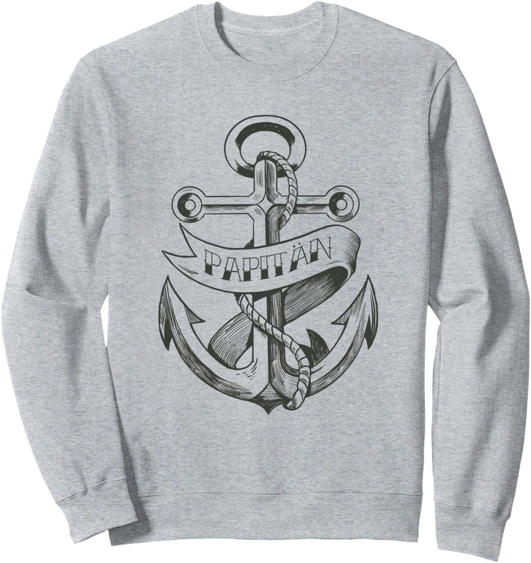 Papitän Anker mit Seil, nautisches Vatertagsschiff Sweatshirt