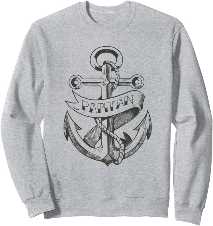 Papitän Anker mit Seil, nautisches Vatertagsschiff Sweatshirt