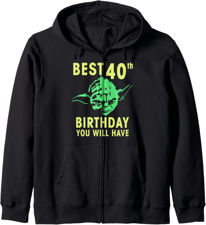 Star Wars Yoda Best 40th Birthday You Will Have Stencil Kapuzenjacke