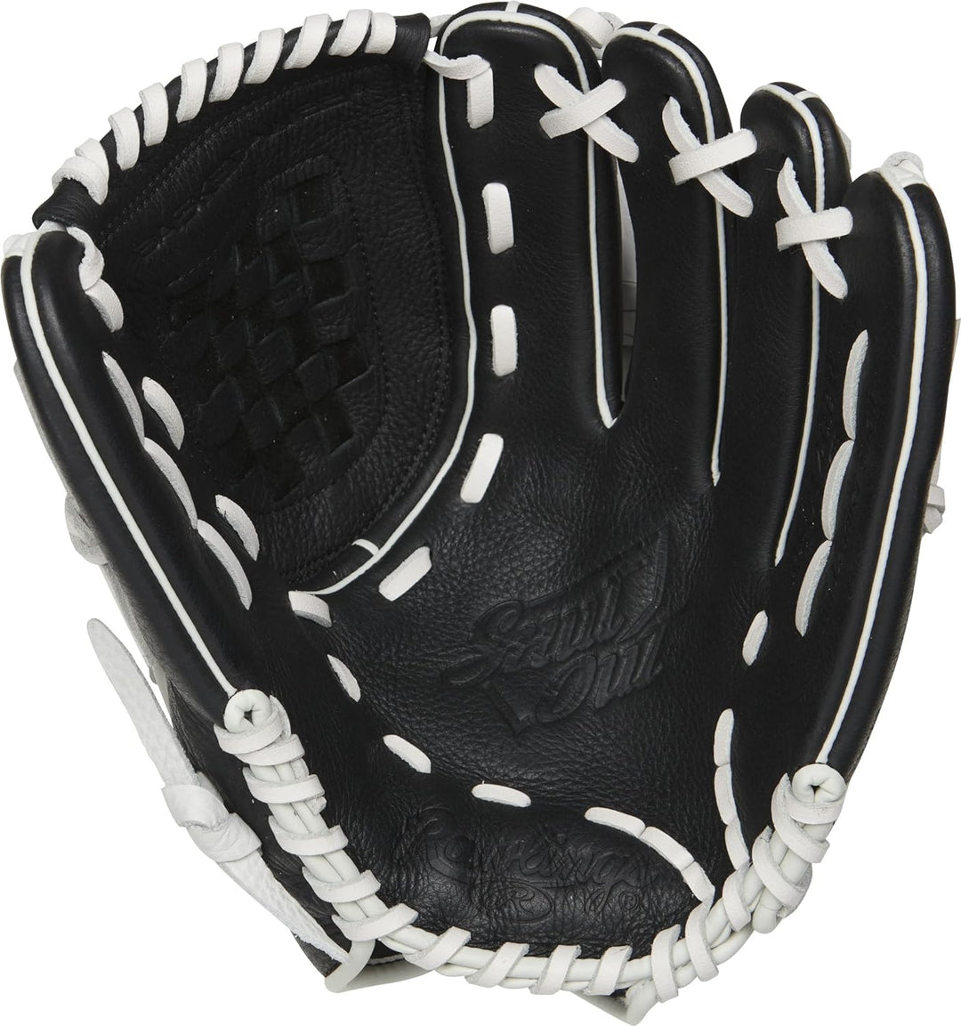 Rawlings Shut Out Youth Softball Glove Series Rechte Hand Wurf 30 cm (12 Zoll) - Korbnetz schwarz /