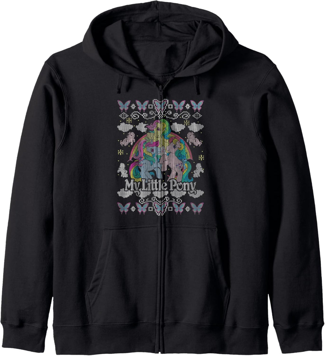 My Little Pony Christmas Rainbow Pony Vintage Ugly Sweater Kapuzenjacke