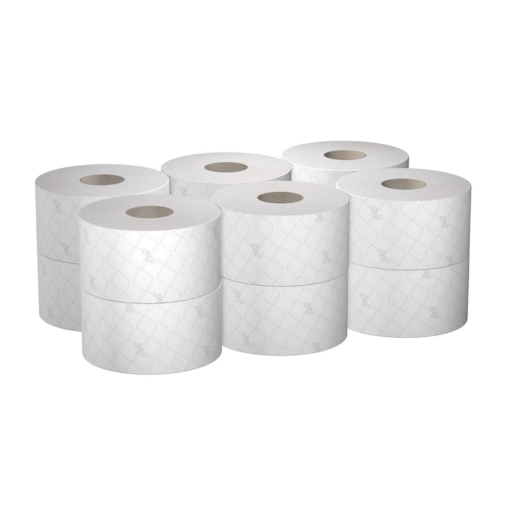 Scott Essential Jumbo Toilettenpapierrollen 8615 – 2-lagiges Toilettenpapier – 12 Rollen mit je 500