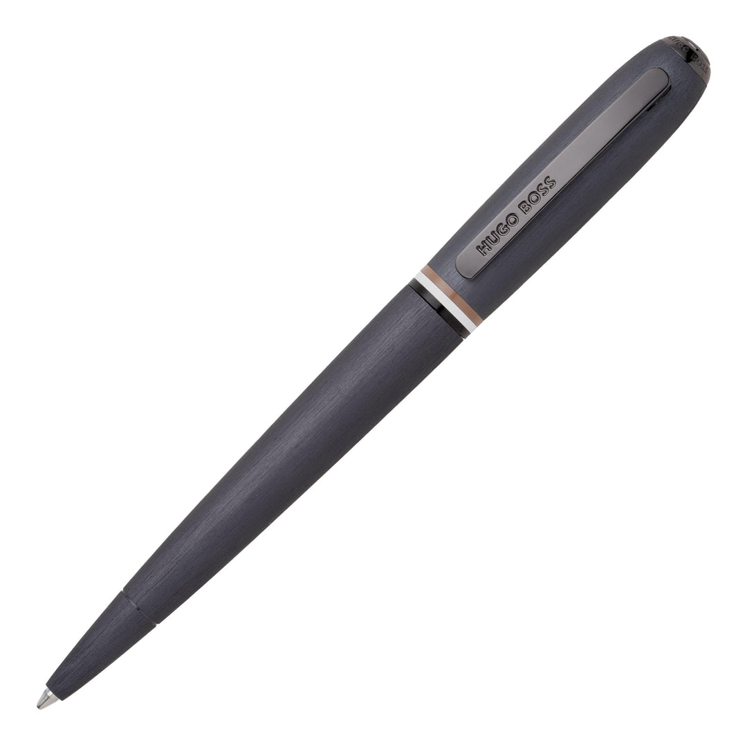 Hugo Boss Contour Iconic Kugelschreiber aus Messing und Aluminium in der Farbe Schwarz, Länge: 13,6c