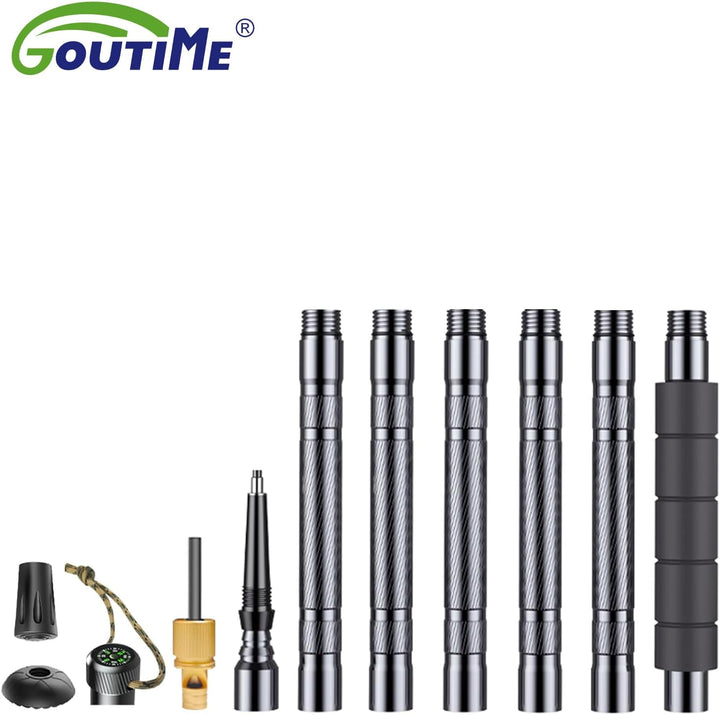Goutime Aluminium-Trekkingstöcke Wanderstöcke – Höhenverstellbar 123 cm stossdämpfend für Wanderunge