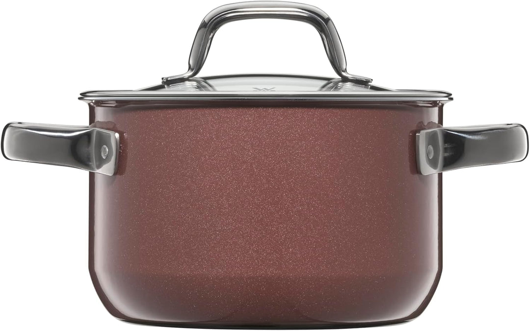 WMF Fusiontec Mineral Kochtopf klein 16 cm, Glasdeckel, Fleischtopf Induktion 1,3l, High-Tech Kerami